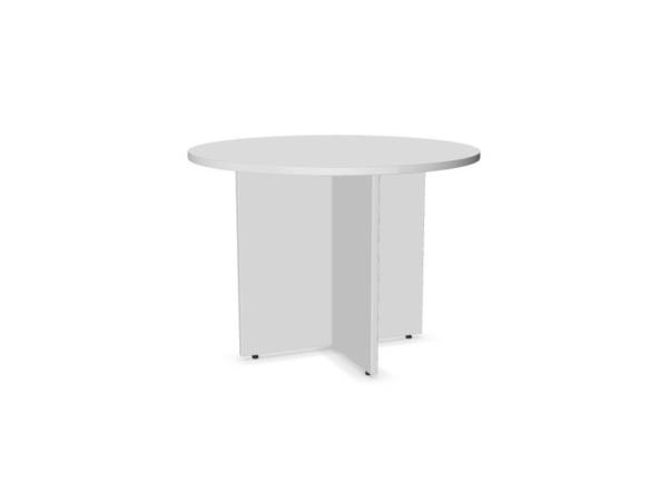 Best selling Solution 1m Round Table, white finish, available now in our huge Glasgow Showroom.