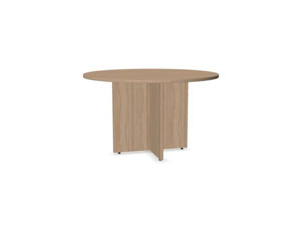 Best selling Solution Round Table, Amber Oak finish, available now in our huge Glasgow Showroom