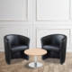 London reception single and double tub chairs with coffee table