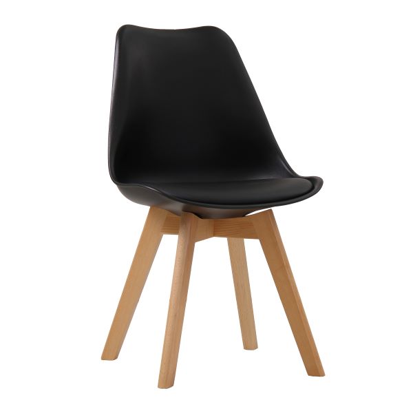 Aspen Bistro Chair with Wooden Frame in Black