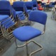 In Stock June 2021 in our huge Glasgow Showroom.  Stackable Used Blue Chrome Cantilever Meeting Chairs