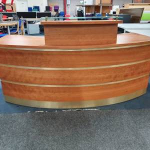 used Cherry Reception Desk front view