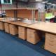 1400mm used beech desks with drawers