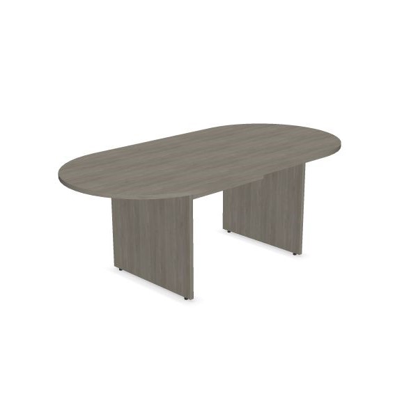 Grey Wood 2m D End Boardroom Table, angled view