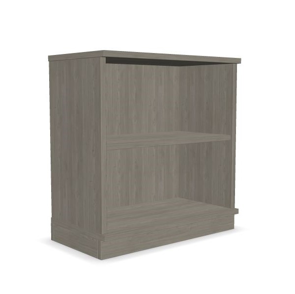 Low Bookcase, Grey Wood, 1 adjustable shelf