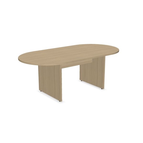Whitened Oak 2m D End Boardroom Table, angled view