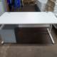 1600mm white desks with steel pedestals