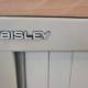 Used Bisley 1m Tambours with wooden tops, bisley logo