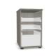 Solution Desk High Pedestal in Grey Wood X-ray View