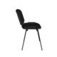Stacking Chair, black frame, black fabric, side view