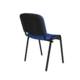 Stacking Chair in Blue Fabric with Black Frame