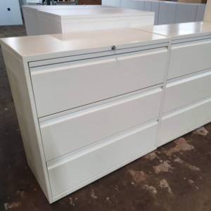 Used 3 Drawer Side Filing Cabinets In Cream Steel finish
