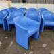 Blue Vinyl Tub Chairs side view