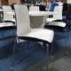 Cafe Seating White Black Wipe Clean Chairs, side view