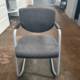 Grey Cantilever Chair with Silver Frame front view