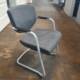 Grey Cantilever Chair with Silver Frame side view