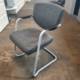 Grey Cantilever Chair with Silver Frame sideview