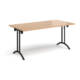 Dams Curved Folding Leg Table Range, from Office Furniture Centre, black frame, top in beech