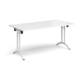 Dams Curved Folding Leg Table Range, from Office Furniture Centre, white frame, top in white