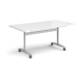 Dams Deluxe Fliptop Meeting Table Range, silver frame, top in white