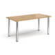 Dams Chrome Radial Leg Meeting Table Range, rectangular 1600mm with oak top