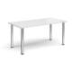 Dams Chrome Radial Leg Meeting Table Range, rectangular 1600mm with white top