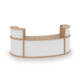 Dams Denver Reception Desk, Large Curved 2.8m, beech with white panels, front view