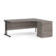 Dams Maestro 25 Corner Desk with Desk High Pedestal - Grey Oak with Black frame 1800mm