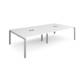 Dams Adapt Power Ready boardroom table range White top, Silver Frame