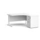 Dams Maestro 25 Corner Desk with Desk High Pedestal - White with White frame 1400mm