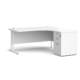 Dams Maestro 25 Corner Desk with Desk High Pedestal - White with White frame 1600mm