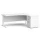 Dams Maestro 25 Corner Desk with Desk High Pedestal - White with White frame 1800mm