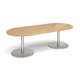 Dams Eternal Boardroom Table Range, D End Table with Oak Top and Brushed Aluminium Base