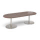 Dams Eternal Boardroom Table Range, D End Table with Walnut Top and Brushed Aluminium Base