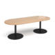 Dams Eternal Boardroom Table Range, D End Table with Beech Top and Black Base