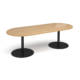Dams Eternal Boardroom Table Range, D End Table with Oak Top and Black Base