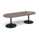 Dams Eternal Boardroom Table Range, D End Table with Walnut Top and Black Base