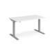Dams Elev8 Mono Sit-Stand Desk, straight, 1400mm, silver frame, white top