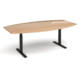 Dams Elev8 Touch sit-stand boardroom table, 2.4m black frame beech top