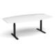 Dams Elev8 Touch sit-stand boardroom table, 2.4m black frame white top