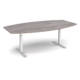 Dams Elev8 Touch sit-stand boardroom table, 2.4m silver frame grey oak top