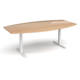Dams Elev8 Touch sit-stand boardroom table, 2.4m white frame beech top