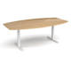Dams Elev8 Touch sit-stand boardroom table, 2.4m white frame oak top