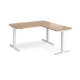 Dams Elev8 Touch Sit-Stand Desk, straight with return in beech