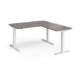 Dams Elev8 Touch Sit-Stand Desk, straight with return in grey oak