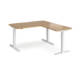Dams Elev8 Touch Sit-Stand Desk, straight with return in oak