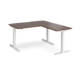 Dams Elev8 Touch Sit-Stand Desk, straight with return in walnut