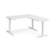 Dams Elev8 Touch Sit-Stand Desk, straight with return in white