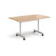 Dams Fliptop Meeting Table Range, from Office Furniture Centre 1400mm silver frame with top in beech