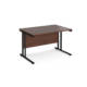 Dams Maestro 25 straight desk - black cantilever leg frame, walnut top